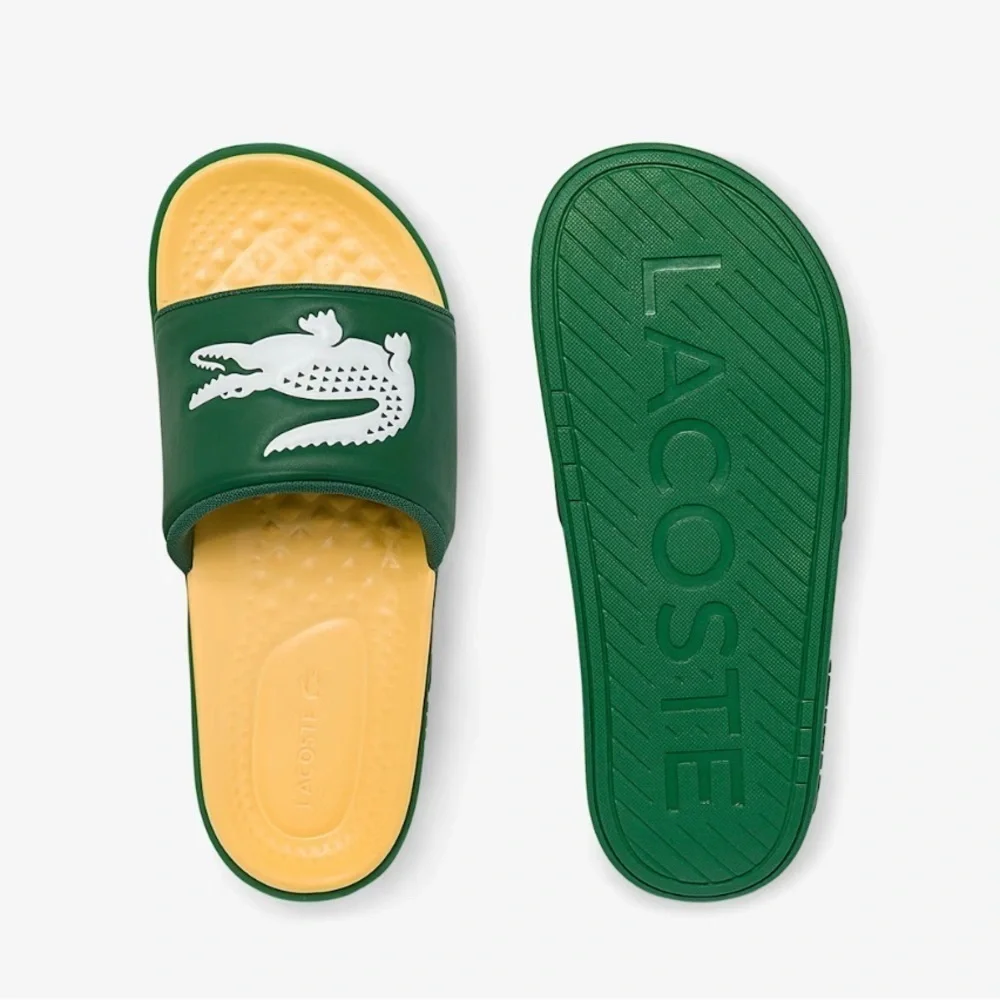 🏝️NWT LACOSTE Men's Croco Dualiste Slides